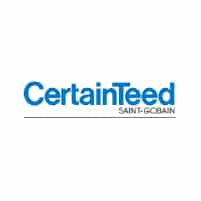 Logo of CertainTeed by Saint-Gobain, featuring blue text on a white background.