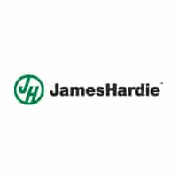 James Hardie logo with green initials JH and company name in black text.